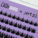 Jetzi Lash Duos segmented press-on lashes with wispy, wet-set inspired texture.”
