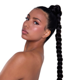 Jetzi Major Curve on the eye showing soft, doll-like curl and natural definition.